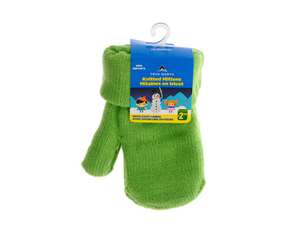 Children Knitted Mitt w/cuff, cozy linin - one size