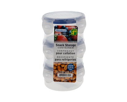 Mini Containers With Clips, 3pc - 120 ML & 180 ML