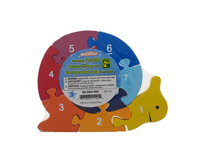 Colored Wooden Animal Number Puzzle Toy