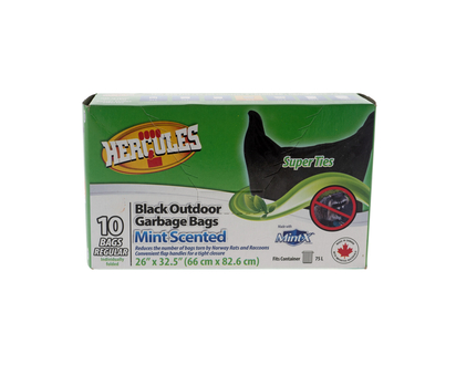 Black Mint-Scented Garbage Bags, 10 Pack - 26"x32.5"