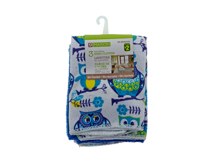 Assorted Microfiber Dish Cloth, 3pc - 3pk/12"x12"
