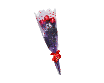 Chocolate Rose in Cellophane, 3pc