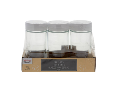 Glass Spice Jars, 3 pack (Assorted) - 3pk