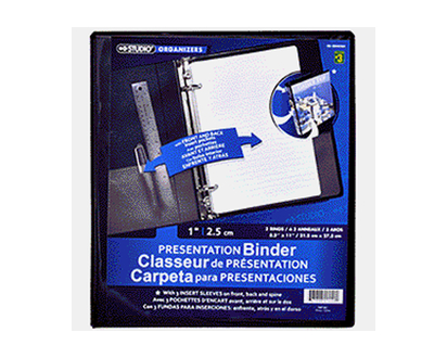 3-Ring Presentation Binder Assorted - 1"