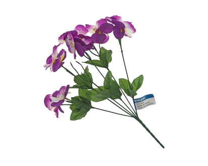 Palstic Pansy Flower Bush/Assorted - 14"