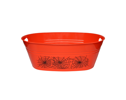 Halloween-Oval Tub w/ 2 Sided web decal - 19.7"x12.6"x7.2"