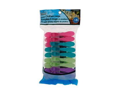 Plastic Clothes Pegs, 20 Pack - 18/20ct