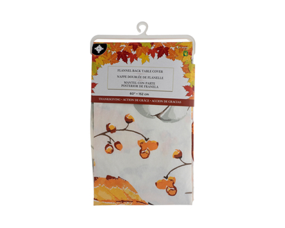 Round Tablecloth With Leaves Prints - 60"