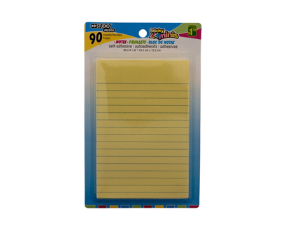90 Sheet Ruled Sticky Note Pad - 90 sheets