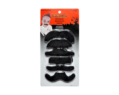 Halloween-7pc Self Adhesive Mustaches - Assorted