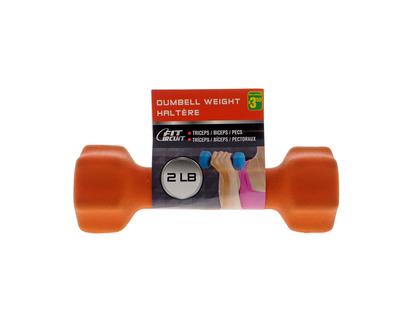 2LB Rubberized Dumbbell Weight - 2Lb