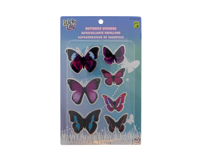Plastic Butterfly Stickers, 7pc - 7pcs