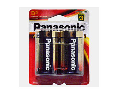 D Alkaline Batteries, 2 Pack - 2pk