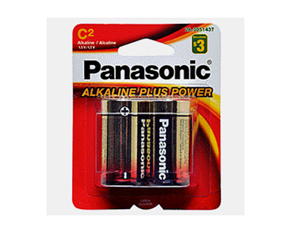 C Alkaline Batteries, 2 Pack - 2pk