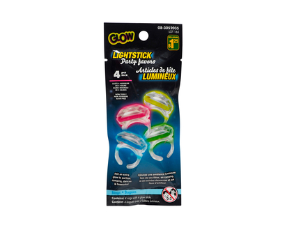 Rings With Glow Tube In The Dark - 4pk