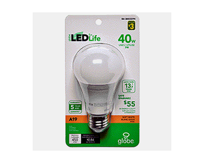 A19 40W LED Soft White Light bulb - A19/40W/3000K