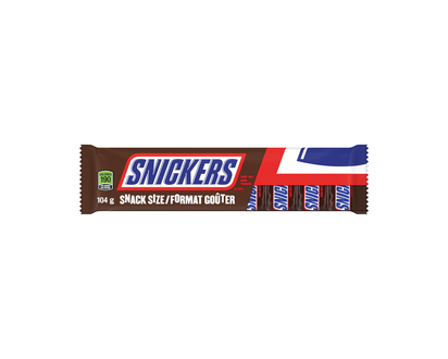 Barres de choco SNICKERS f. Goûter, x8 - 8 un (104g)