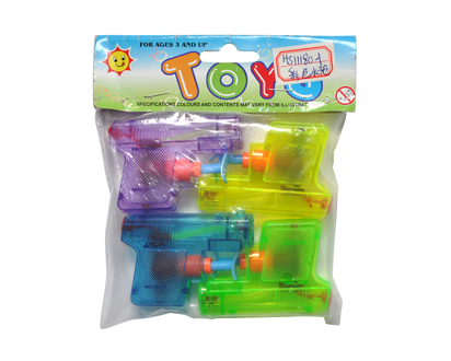 Mini Water Toy Guns Assorted, 4pc - 4pk