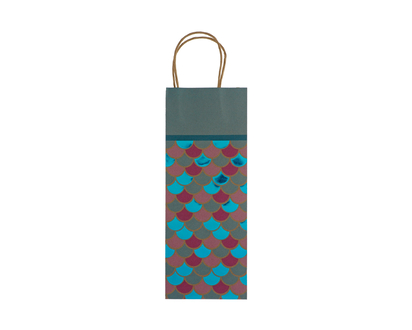 Kraft Wine Bag With Hot Stamp Design - 5" X 12.9" X 4"