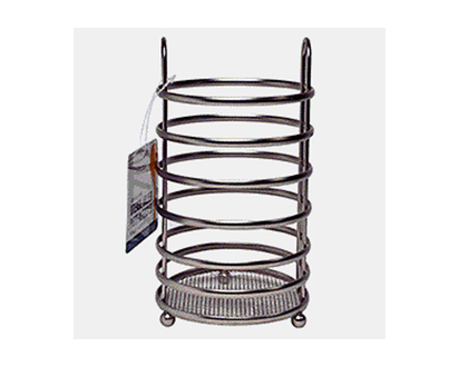 Wire Utensil Holder With Nickel Finish - 20.4X11.4X11 CM