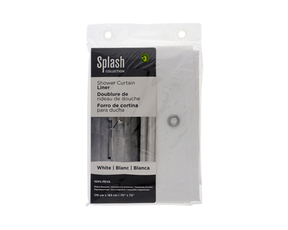 White Shower Curtain Liner - 72X70"