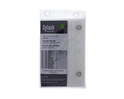 Frosted-Clear Shower Curtain Liner - 70X72"