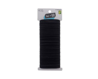No Metal Hair Elastics, 40pc - 40Pk