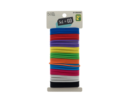 No Metal Hair Elastics, 50pc - 50pk