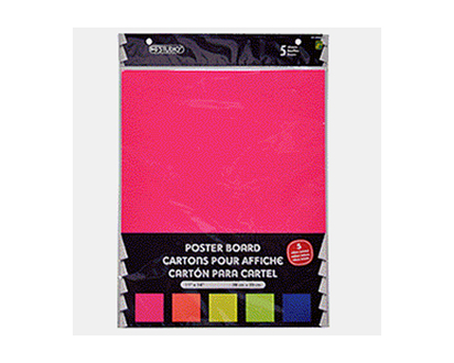 Neon Color 11" X 14" Poster Board, 5Pack - 11x14''/5 Pk