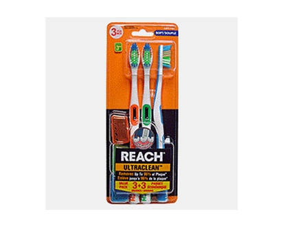 Toothbrushes 3 Pack (Assorted Colours) - 3pk