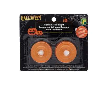 Halloween-pqt de 2 tealite paillettes - 3.7cm
