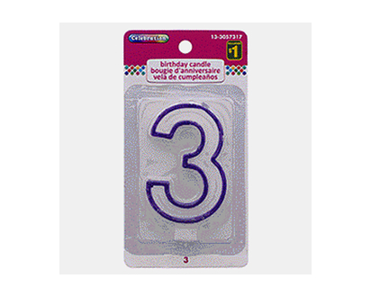 Large Birthday Candle #3 - 4.7cmx7.6cm