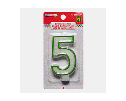 Large Birthday Candle #5 - 4.7cmx7.6cm