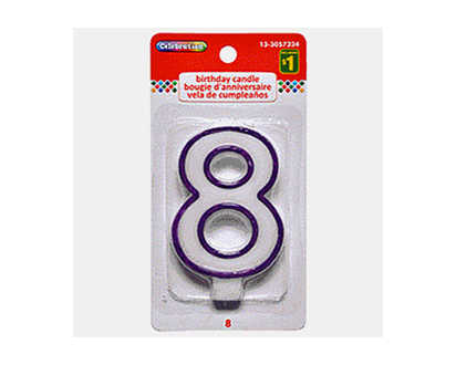 Large Birthday Candle #8 - 5.2cmx7.6cm