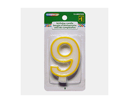 Large Birthday Candle #9 - 5.2cmx7.6cm