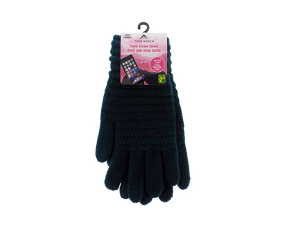 Ladies Knit Gloves With Texting Fingers - one size