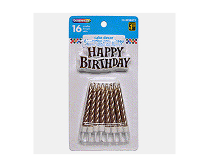 Candles with HB Decor & Holders, 16 Pack - 16pk