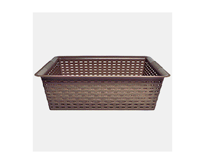 Rattan Look Plastic Rectangular Basket - 39.5X30X12.5CM
