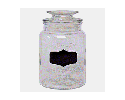 Glass Jar with Glass Lid & Chalk Label - 1.1L