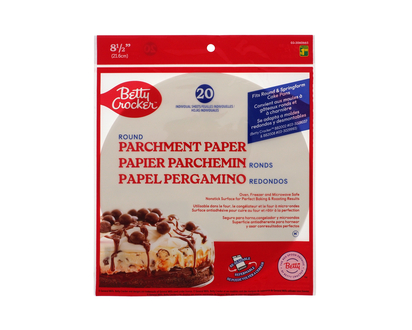Parchment Round Cake Tin Liners, 20 Pack - 8.5"