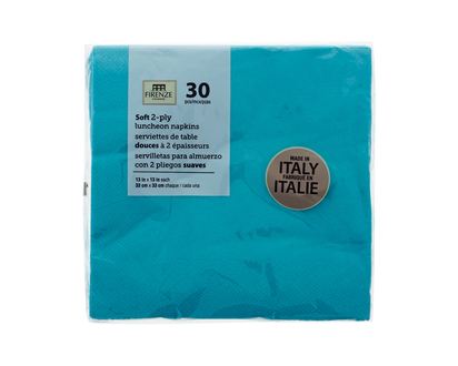 Luncheon Napkins 2 Ply - Teal, x30 - 13"x13"