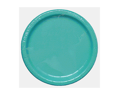 8.75 Teal Round Paper Plates, 12 Pack - 8.75"
