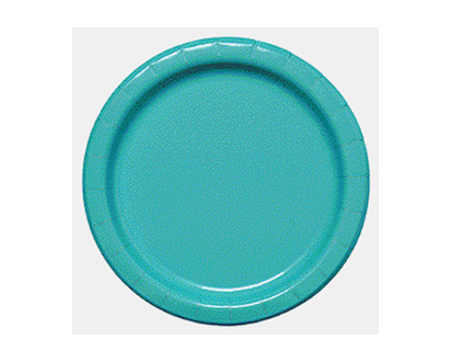 6.75" Teal Round Paper Plates, 18 Pack - 6.75"