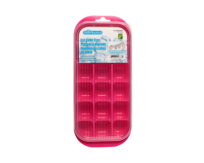 18 Cube Colourful Ice Cube Tray W/Lid - 25.5X11.4X3.5CM