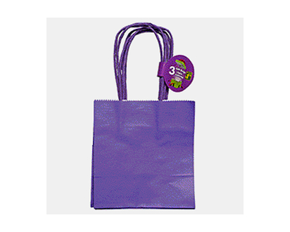Mini sac-cadeau couleur unie, 3pc - 14cmx14.5cmx9cm