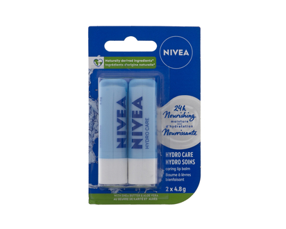 NIVEA Hydro Care Lip Balm, 2 Pack - 2pk,4.8g