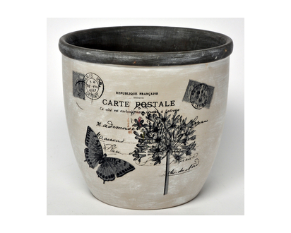 Bell Shaped Terracotta Pot With Design - 16.5cmx16.5cmx15cm