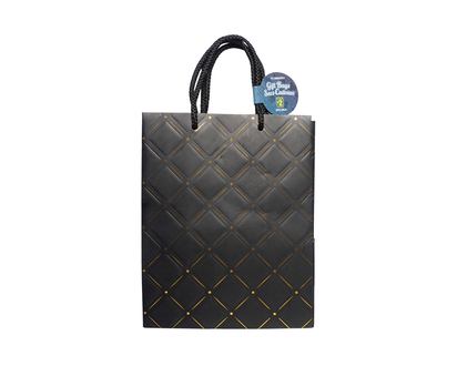 Sac cadeau moyen a/diamants relief, 2PC - Moyen