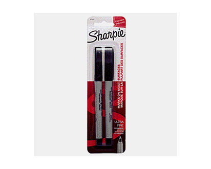Black Ultra Fine Point Perm. Markers,2Pk - 2 pk