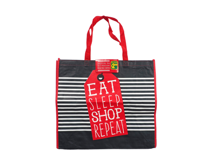 Printed Woven Shopping Bag w/ Script - 49.5cmx44cm
